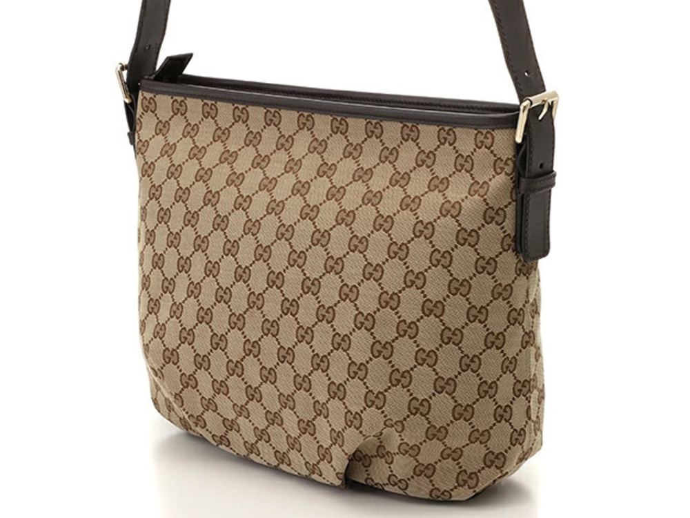 Gucci Brown GG Shoulder Cream Canvas Beige Bag Cream Tan